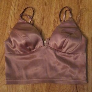 Silk mauve crop top